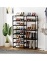 SOGA 12-Shelf Tier Shoe Storage Shelf Space-Saving Caddy Rack Organiser with Side Hooks Black, hi-res