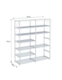 SOGA 12-Shelf Tier Shoe Storage Shelf Space-Saving Caddy Rack Organiser with Side Hooks White, hi-res
