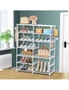 SOGA 2X 12-Shelf Tier Shoe Storage Shelf Space-Saving Caddy Rack Organiser with Side Hooks White, hi-res