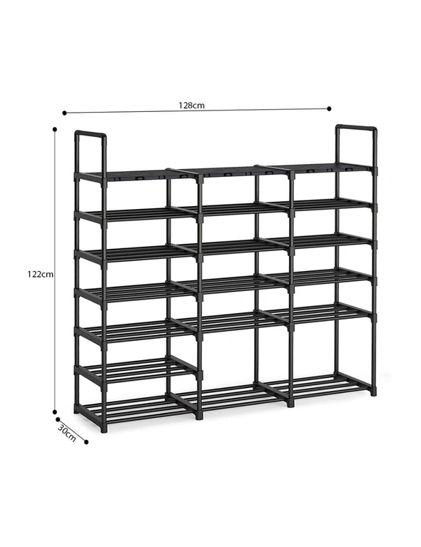 SOGA 2X 19-Shelf Tier Shoe Storage Shelf Space-Saving Caddy Rack Organiser with Handle, hi-res image number null