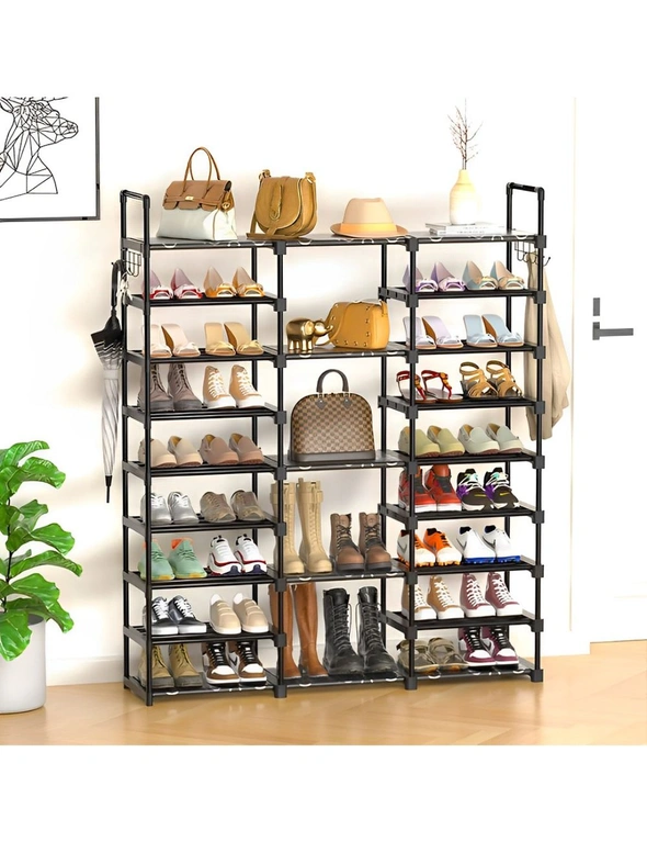 SOGA 21-Shelf Tier Shoe Storage Shelf Space-Saving Caddy Rack Organiser with Handle, hi-res image number null