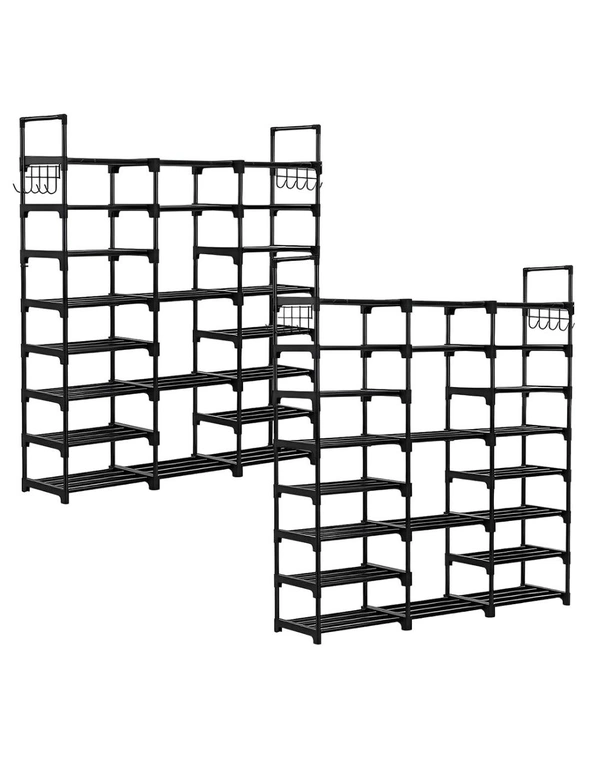 SOGA 2X 21-Shelf Tier Shoe Storage Shelf Space-Saving Caddy Rack Organiser with Handle, hi-res image number null