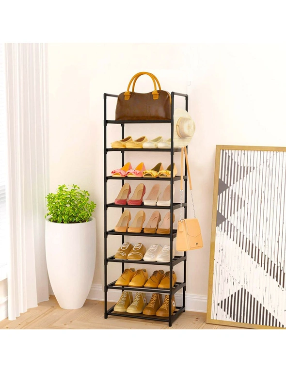 SOGA 8 Tier Shoe Storage Shelf Space-Saving Caddy Rack Organiser with Handle, hi-res image number null