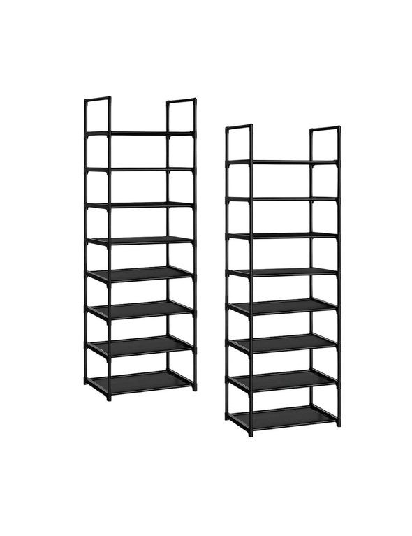 SOGA 2X 8 Tier Shoe Storage Shelf Space-Saving Caddy Rack Organiser with Handle, hi-res image number null