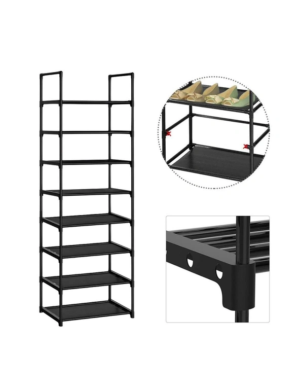 SOGA 2X 8 Tier Shoe Storage Shelf Space-Saving Caddy Rack Organiser with Handle, hi-res image number null