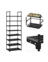 SOGA 2X 8 Tier Shoe Storage Shelf Space-Saving Caddy Rack Organiser with Handle, hi-res