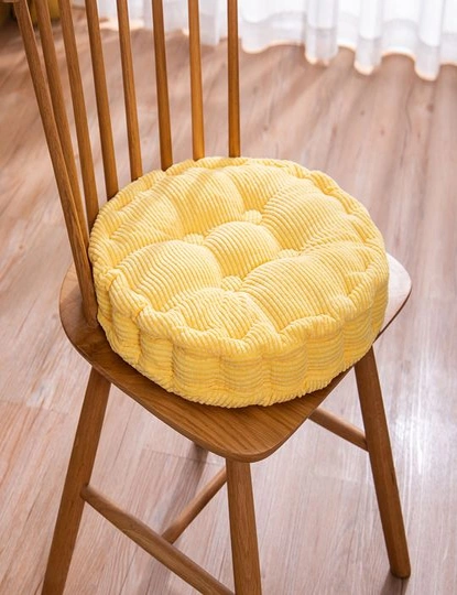 SOGA 2X Yellow Round Cushion Soft Leaning Plush Backrest Throw Seat Pillow Home Office Decor, hi-res image number null