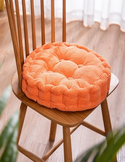SOGA Orange Round Cushion Soft Leaning Plush Backrest Throw Seat Pillow Home Office Decor, hi-res image number null