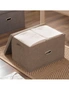 SOGA Coffee Large Foldable Canvas Storage Box Cube Clothes Basket Organiser Home Decorative Box, hi-res