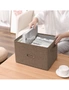 SOGA Coffee Super Large Foldable Canvas Storage Box Cube Clothes Basket Organiser Home Decorative Box, hi-res