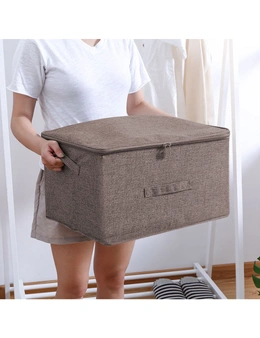 SOGA Coffee Large Portable Double Zipper Storage Box Moisture Proof Clothes Basket Foldable Home Organiser