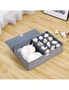 SOGA Grey Flip Top Underwear Storage Box Foldable Wardrobe Partition Drawer Home Organiser, hi-res