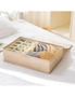 SOGA Beige Flip Top Underwear Storage Box Foldable Wardrobe Partition Drawer Home Organiser, hi-res