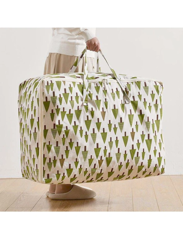 SOGA 2X Green Pine Tree  Medium Storage Luggage Bag Double Zipper Foldable Travel Organiser Essentials, hi-res image number null