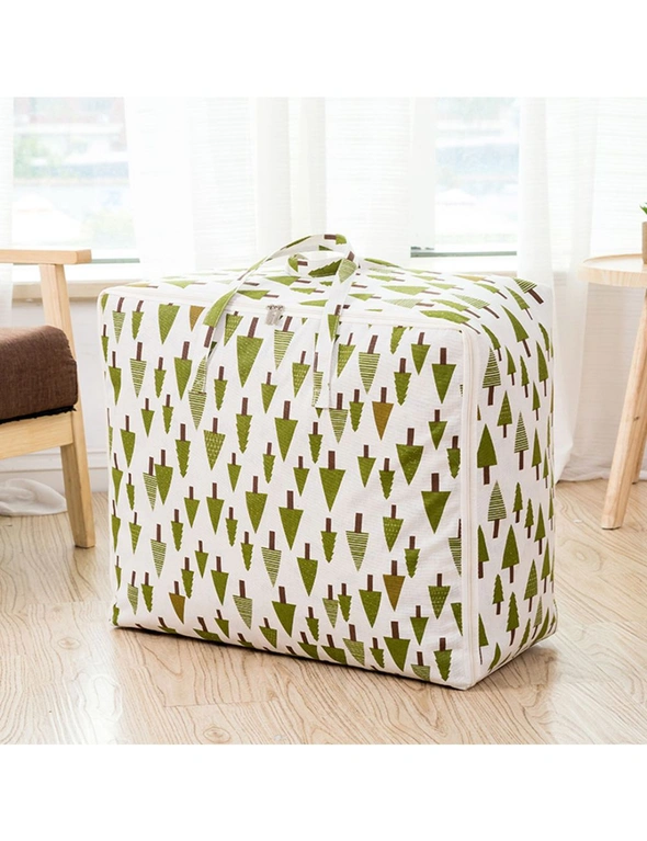 SOGA Green Pine Tree Super Large Storage Luggage Bag Double Zipper Foldable Travel Organiser Essentials, hi-res image number null