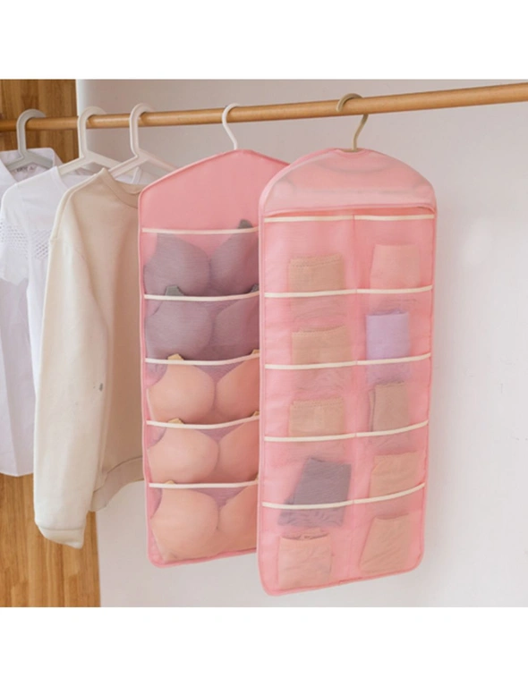 Double-side Hanging Underwear Organizer Hanging Underpants Bra Socks  Storage Bag