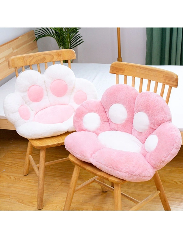 SOGA Pink Paw Shape Cushion Warm Lazy Sofa Decorative Pillow Backseat Plush Mat Home Decor, hi-res image number null