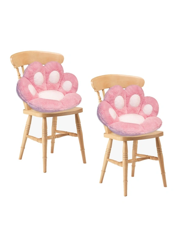 SOGA 2X Pink Paw Shape Cushion Warm Lazy Sofa Decorative Pillow Backseat Plush Mat Home Decor, hi-res image number null