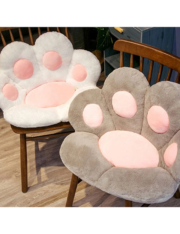 SOGA Grey Paw Shape Cushion Warm Lazy Sofa Decorative Pillow Backseat Plush Mat Home Decor, hi-res image number null