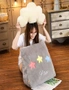SOGA Grey Cute Star Cloud Cushion Soft Leaning Lumbar Wedge Pillow Bedside Plush Home Decor, hi-res