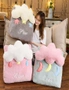 SOGA 2X Grey Cute Cloud Cushion Soft Leaning Lumbar Wedge Pillow Bedside Plush Home Decor, hi-res