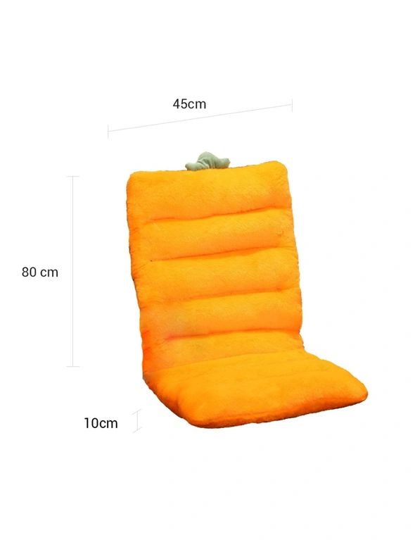 SOGA Orange One Piece Siamese Cushion Office Sedentary Butt Mat Back Waist Chair Support Home Decor, hi-res image number null