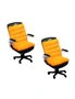 SOGA 2X Orange One Piece Siamese Cushion Office Sedentary Butt Mat Back Waist Chair Support Home Decor, hi-res