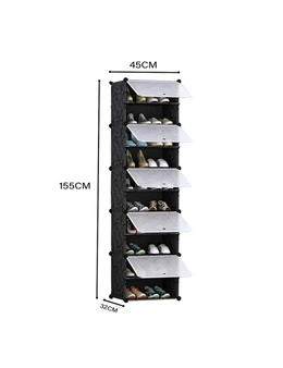 SOGA 10 Tier Shoe Rack Organizer Sneaker Footwear Storage Stackable Stand Cabinet Portable Wardrobe with Cover