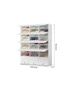 SOGA 9 Tier 3 Column White Shoe Rack Organizer Sneaker Footwear Storage Stackable Stand Cabinet Portable Wardrobe with Cover, hi-res