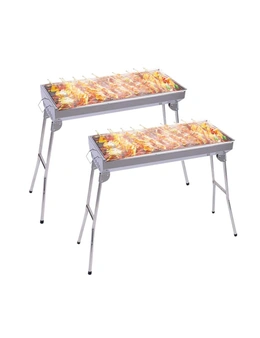 SOGA SS Portable SS Charcoal BBQ 2pack