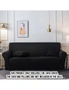 SOGA 2-Seater Black Sofa Cover Couch Protector High Stretch Lounge Slipcover Home Decor, hi-res
