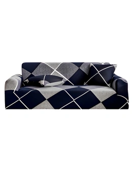 SOGA 4-Seater Checkered Sofa Cover Couch Protector High Stretch Lounge Slipcover Home Decor