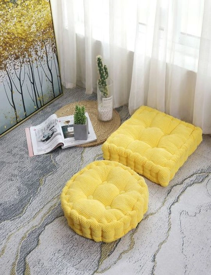 SOGA 4X Yellow Square Cushion Soft Leaning Plush Backrest Throw Seat Pillow Home Office Decor, hi-res image number null