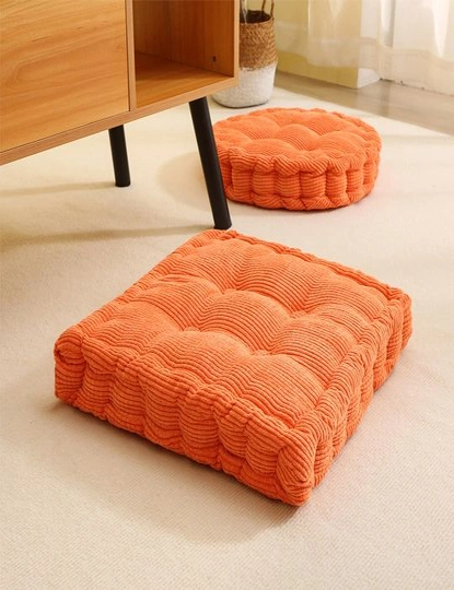 SOGA Orange Square Cushion Soft Leaning Plush Backrest Throw Seat Pillow Home Office Decor, hi-res image number null