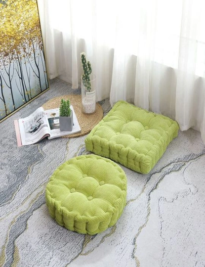 SOGA Green Square Cushion Soft Leaning Plush Backrest Throw Seat Pillow Home Office Sofa Decor, hi-res image number null