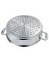 SOGA 2X 3 Tier 26cm Heavy Duty Stainless Steel Food Steamer Vegetable Pot Stackable Pan Insert with Glass Lid, hi-res