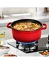 SOGA Cast Iron 22cm Enamel Porcelain Stewpot Casserole Stew Cooking Pot With Lid 2.7L Pink, hi-res