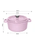SOGA 2X 22cm Pink Cast Iron Ceramic Stewpot Casserole Stew Cooking Pot With Lid, hi-res