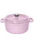 SOGA 24cm Pink Cast Iron Ceramic Stewpot Casserole Stew Cooking Pot With Lid, hi-res