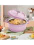 SOGA 2X 24cm Pink Cast Iron Ceramic Stewpot Casserole Stew Cooking Pot With Lid, hi-res