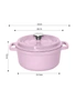 SOGA 2X 26cm Pink Cast Iron Ceramic Stewpot Casserole Stew Cooking Pot With Lid, hi-res
