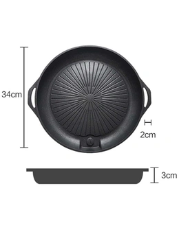 SOGA SS Stone BBQ Non Stick Deep Round Grill Plate 2pack