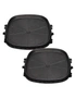 SOGA SS Stone BBQ Non Stick Square Grill Plate 2pack, hi-res