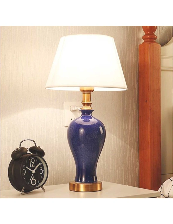 SOGA Blue Ceramic Lamp with Gold Metal Base 4pack, hi-res image number null