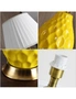 SOGA Ceramic Textured Lamp with Gold Metal Base White, hi-res