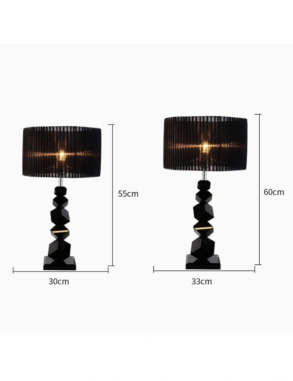 SOGA Black LED Table Lamp with Dark Shade 60cm 4pack, hi-res image number null