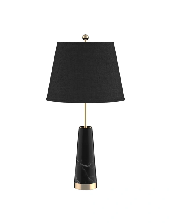 SOGA 68cm Black Marble Bedside Desk Table Lamp Living Room Shade with Cone Shape Base, hi-res image number null