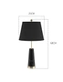 SOGA 2X 68cm Black Marble Bedside Desk Table Lamp Living Room Shade with Cone Shape Base, hi-res