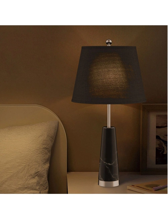 SOGA 4X 68cm Black Marble Bedside Desk Table Lamp Living Room Shade with Cone Shape Base, hi-res image number null