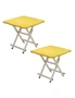 SOGA Yellow Minimalist Cat Ear Folding Table Indoor Outdoor Portable Stall Desk Home Decor, hi-res